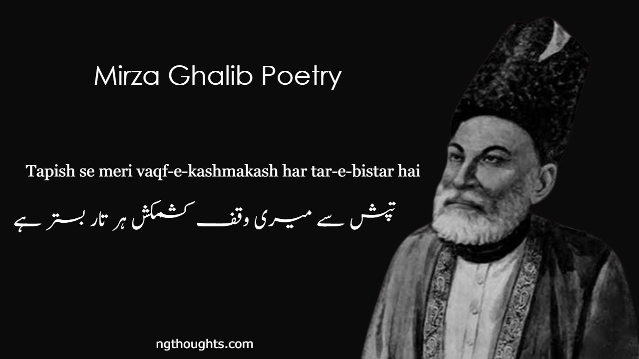 Tapish se meri vaqf-e-kashmakash har tar-e-bistar hai