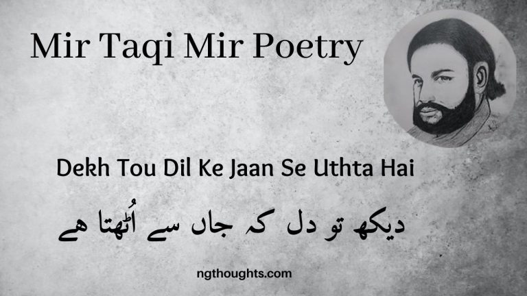 Dekh Tou Dil Ke Jaan Se Uthta Hai – Mir Taqi Mir Poetry